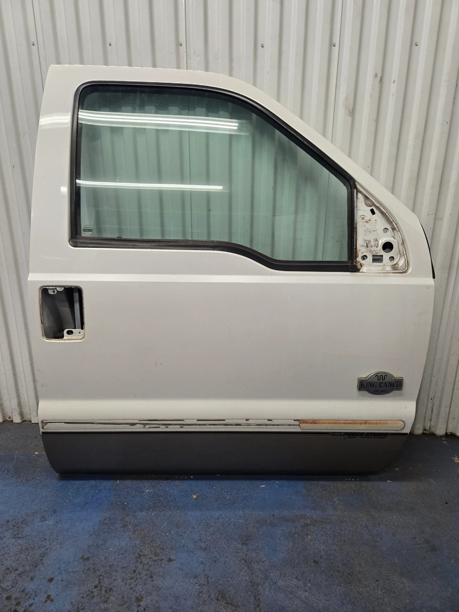 2011-2012 Ford F250 F350 F450 F550 Super Duty Right Front Passenger Door w/ Power Window, Pearl White (UG) & Pale Adobe Metallic (LQ)