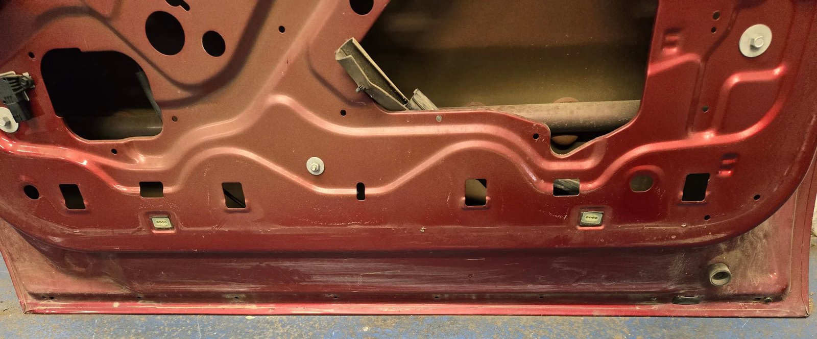 Second image of 2013-2016 Ford F250 F350 F450 F550 Super Duty Front Passenger Right Door w/ Power Window, Ruby Red Paint Code (RR)